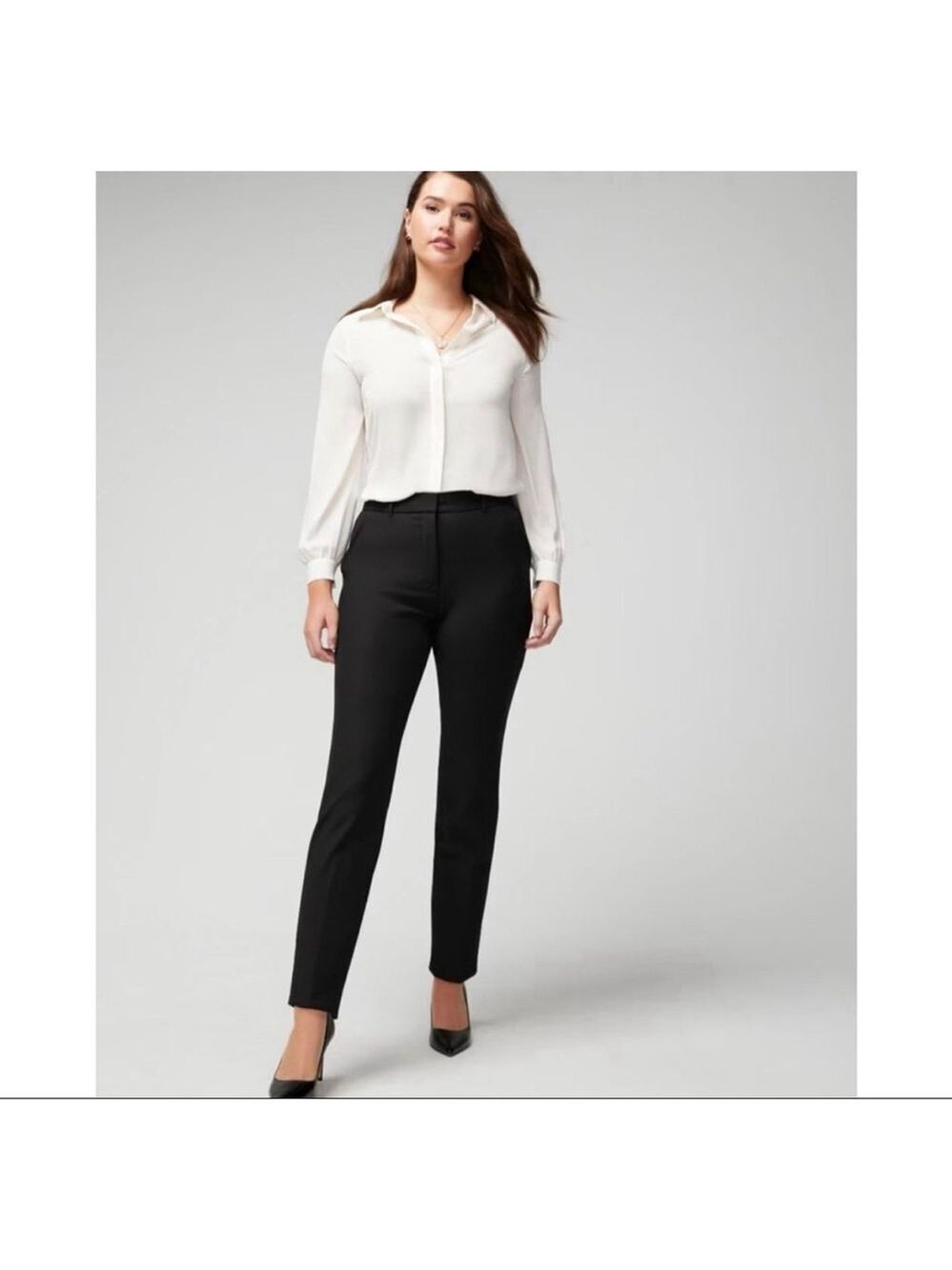 White House Black Market Black Slim Ankle Trousers Size 00